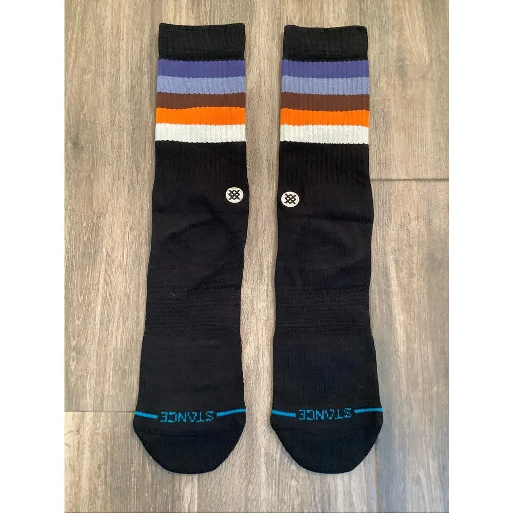 Stance Unisex Large Black Cotton Crew Maliboo Medium Cushion Crew Socks B23-3